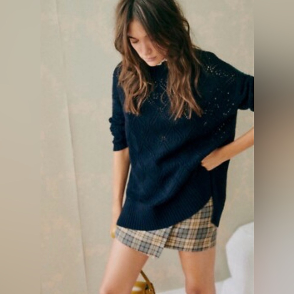 Sezane Laurie Jumper in Navy Blue Size M - Picture 2 of 12
